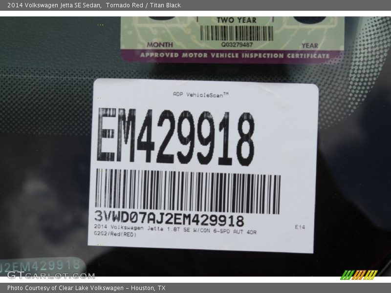 Tornado Red / Titan Black 2014 Volkswagen Jetta SE Sedan