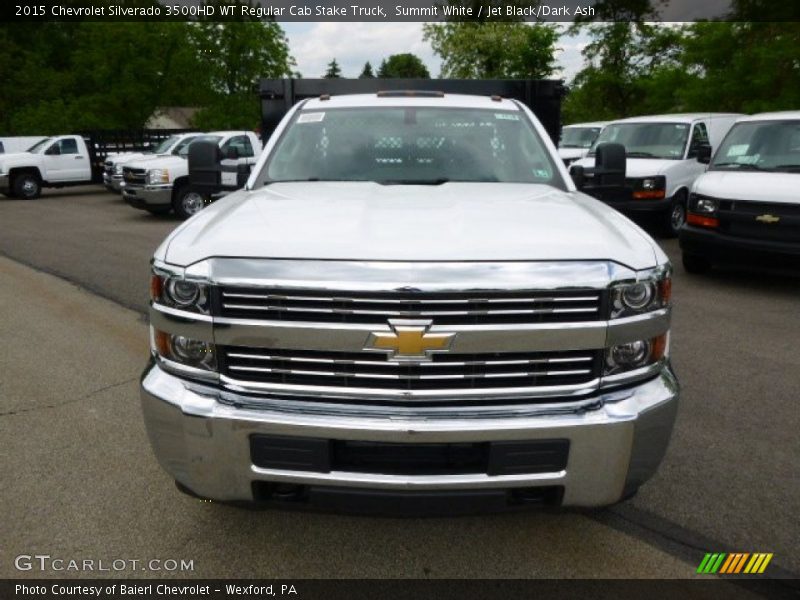 Summit White / Jet Black/Dark Ash 2015 Chevrolet Silverado 3500HD WT Regular Cab Stake Truck