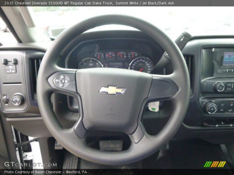 Summit White / Jet Black/Dark Ash 2015 Chevrolet Silverado 3500HD WT Regular Cab Stake Truck