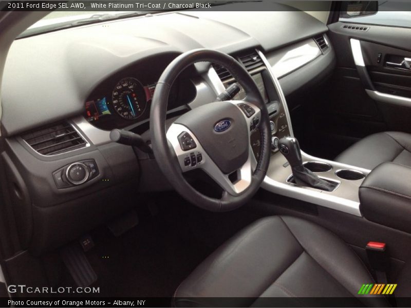 White Platinum Tri-Coat / Charcoal Black 2011 Ford Edge SEL AWD