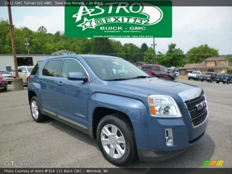 Steel Blue Metallic / Jet Black 2011 GMC Terrain SLE AWD