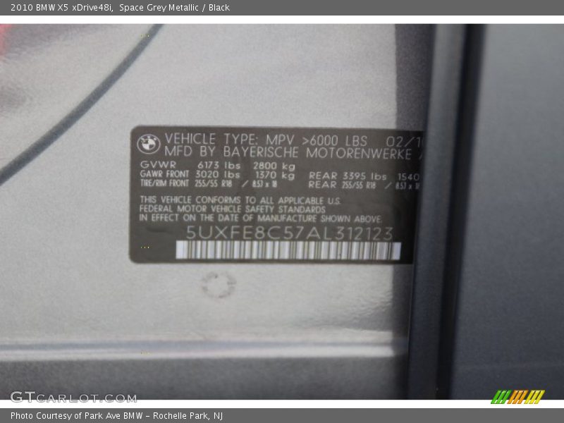 Space Grey Metallic / Black 2010 BMW X5 xDrive48i