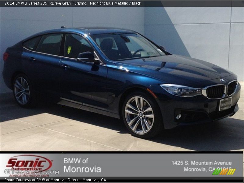 Midnight Blue Metallic / Black 2014 BMW 3 Series 335i xDrive Gran Turismo