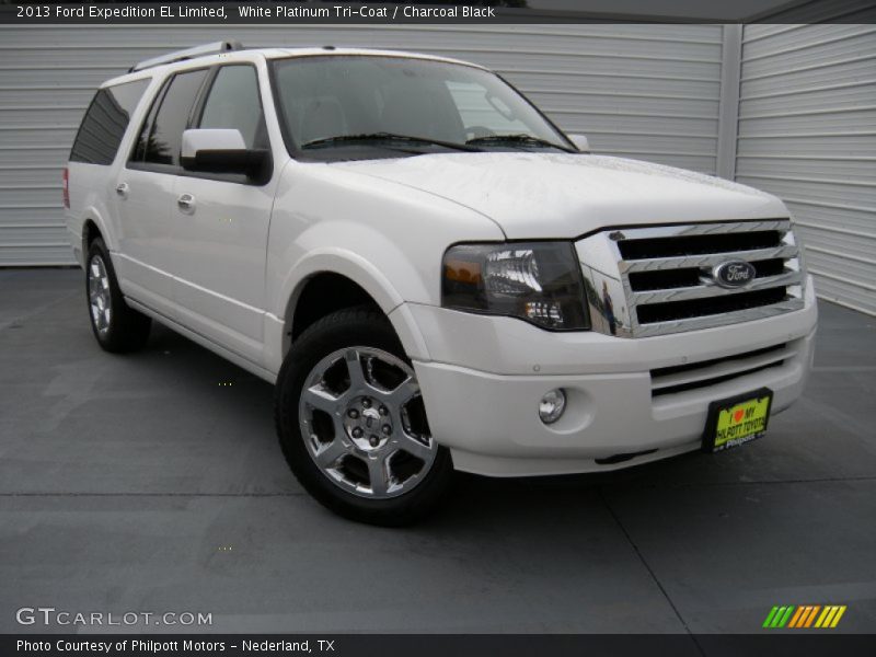 White Platinum Tri-Coat / Charcoal Black 2013 Ford Expedition EL Limited