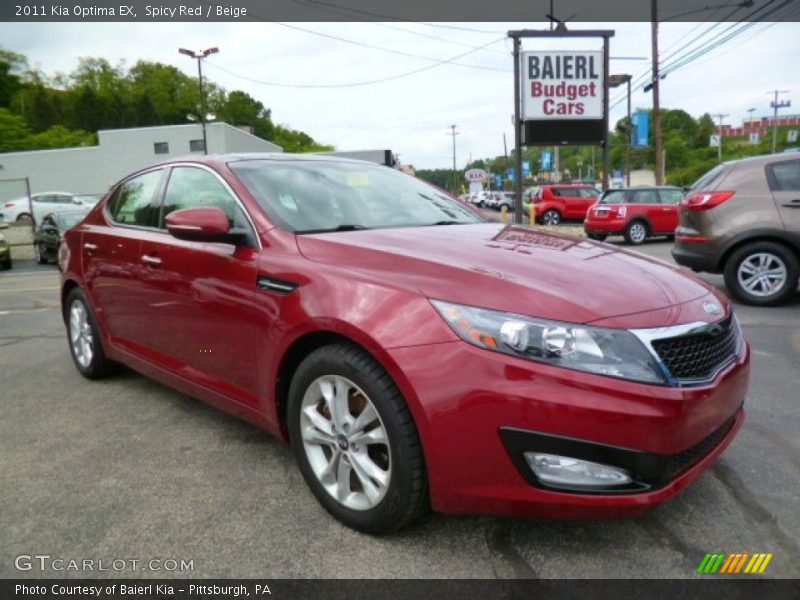 Spicy Red / Beige 2011 Kia Optima EX