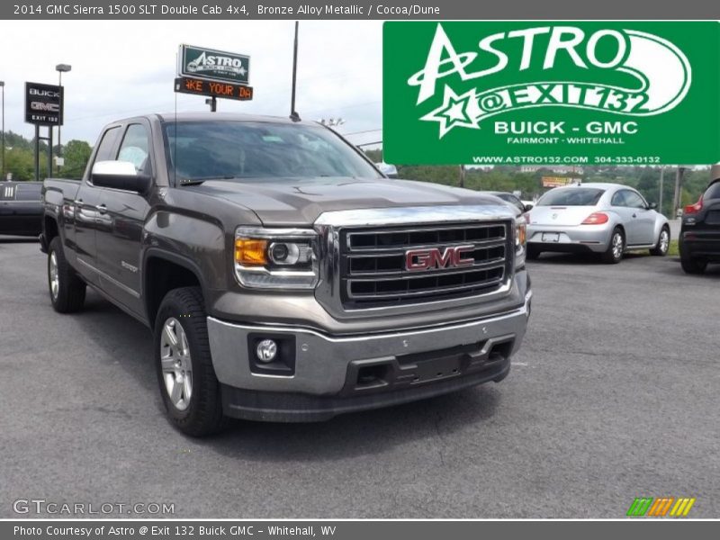 Bronze Alloy Metallic / Cocoa/Dune 2014 GMC Sierra 1500 SLT Double Cab 4x4