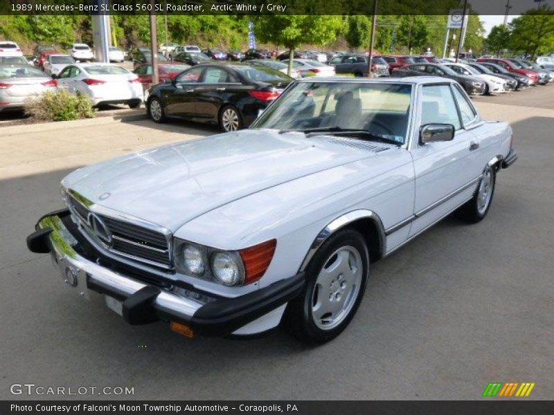 Arctic White / Grey 1989 Mercedes-Benz SL Class 560 SL Roadster