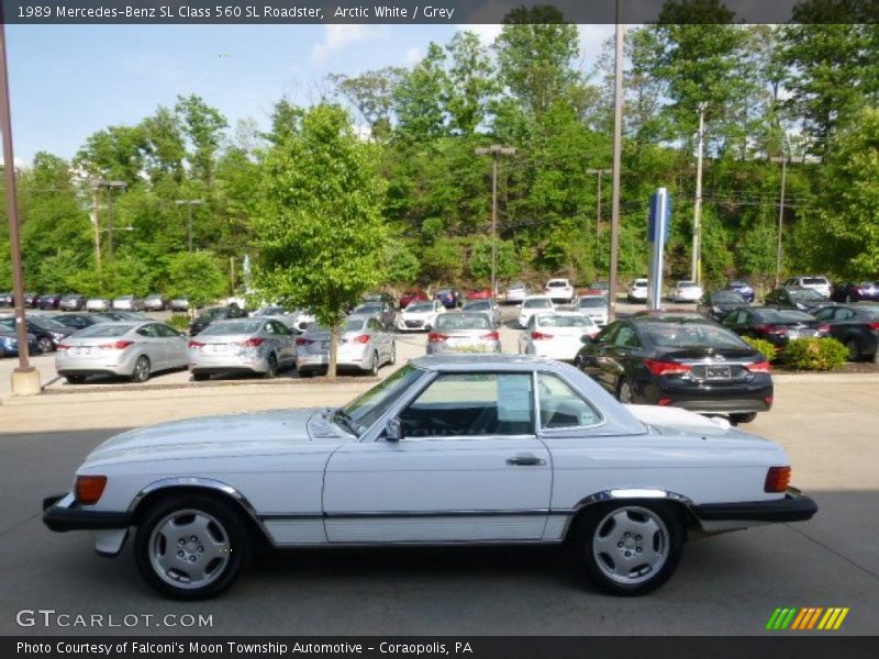 Arctic White / Grey 1989 Mercedes-Benz SL Class 560 SL Roadster