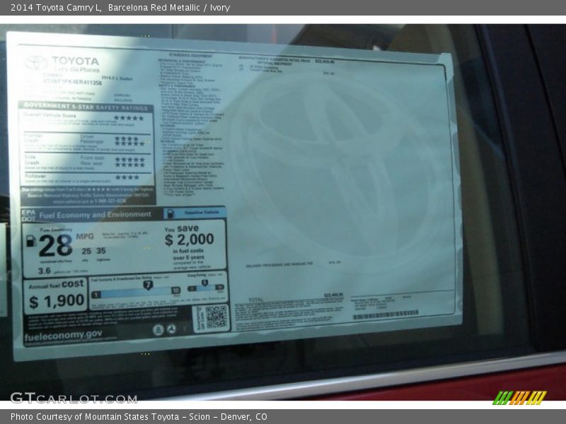 Barcelona Red Metallic / Ivory 2014 Toyota Camry L