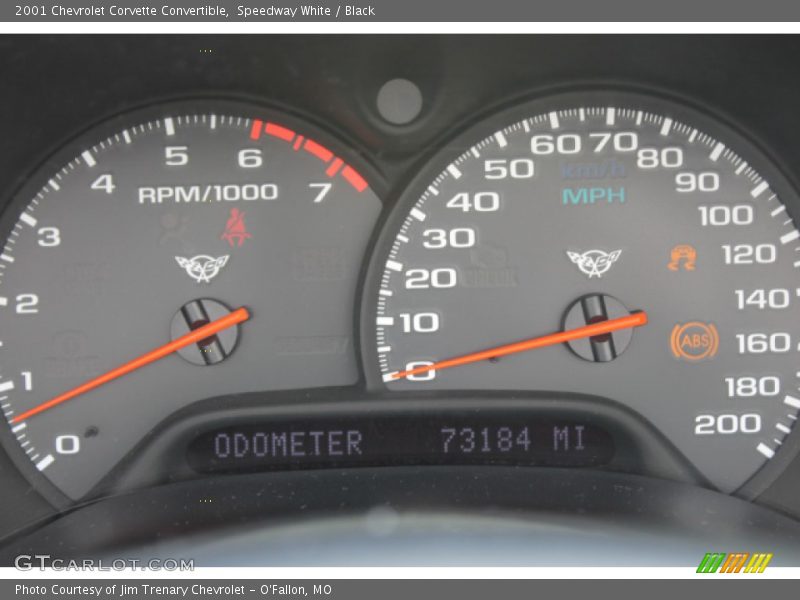 Speedway White / Black 2001 Chevrolet Corvette Convertible