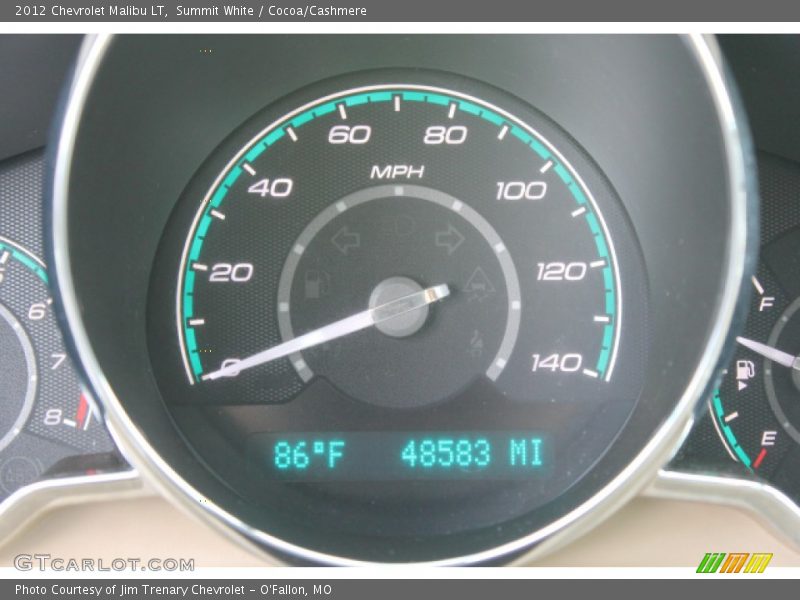 Summit White / Cocoa/Cashmere 2012 Chevrolet Malibu LT