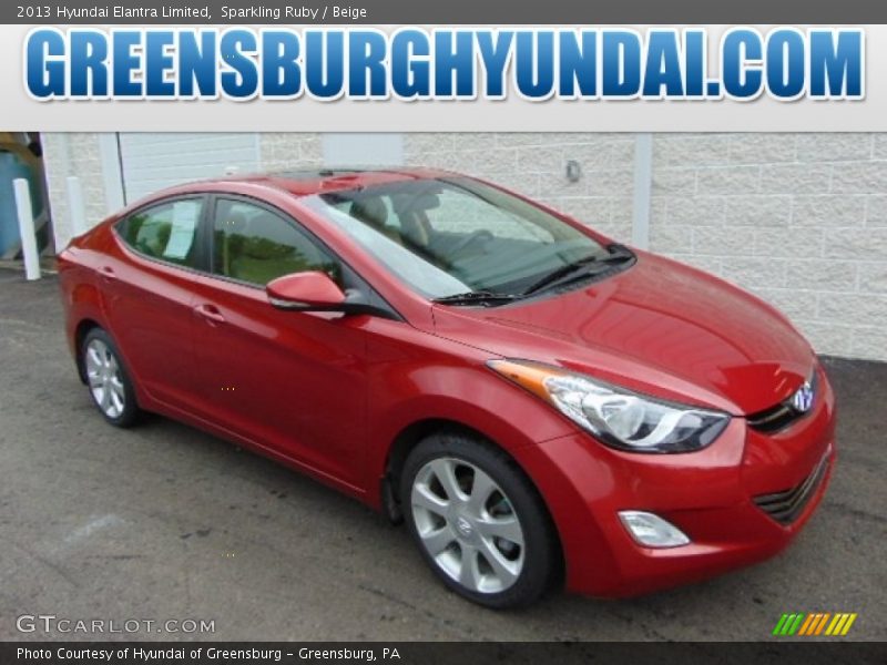 Sparkling Ruby / Beige 2013 Hyundai Elantra Limited