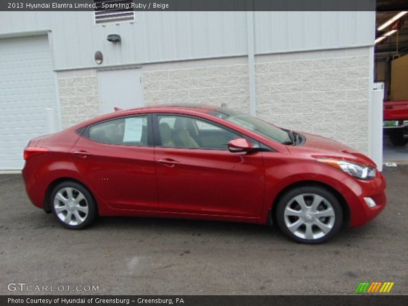 Sparkling Ruby / Beige 2013 Hyundai Elantra Limited