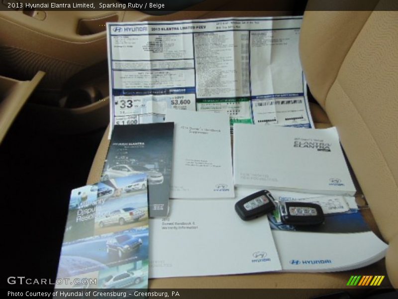 Sparkling Ruby / Beige 2013 Hyundai Elantra Limited