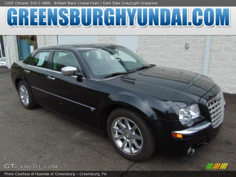 Brilliant Black Crystal Pearl / Dark Slate Gray/Light Graystone 2005 Chrysler 300 C HEMI