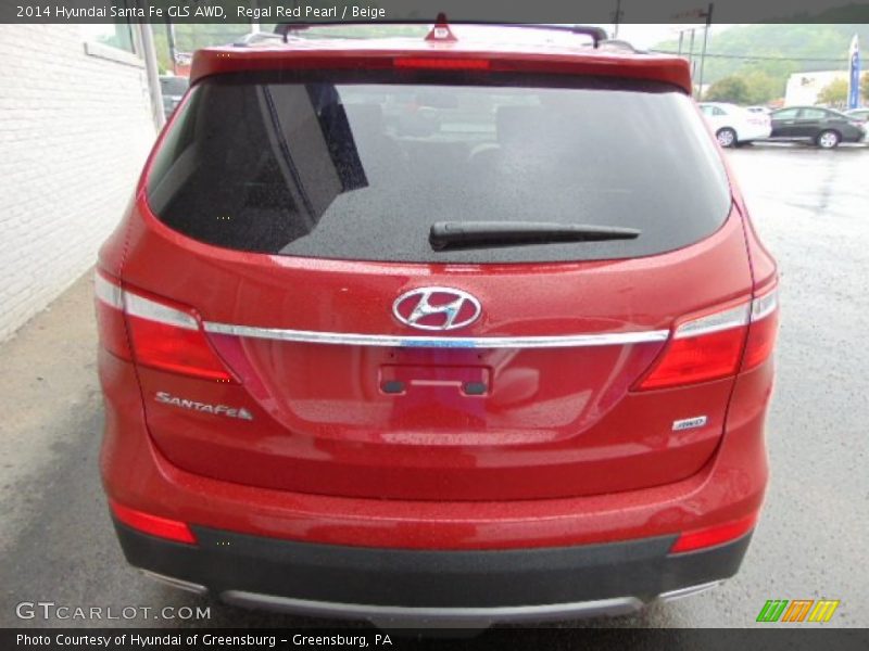 Regal Red Pearl / Beige 2014 Hyundai Santa Fe GLS AWD