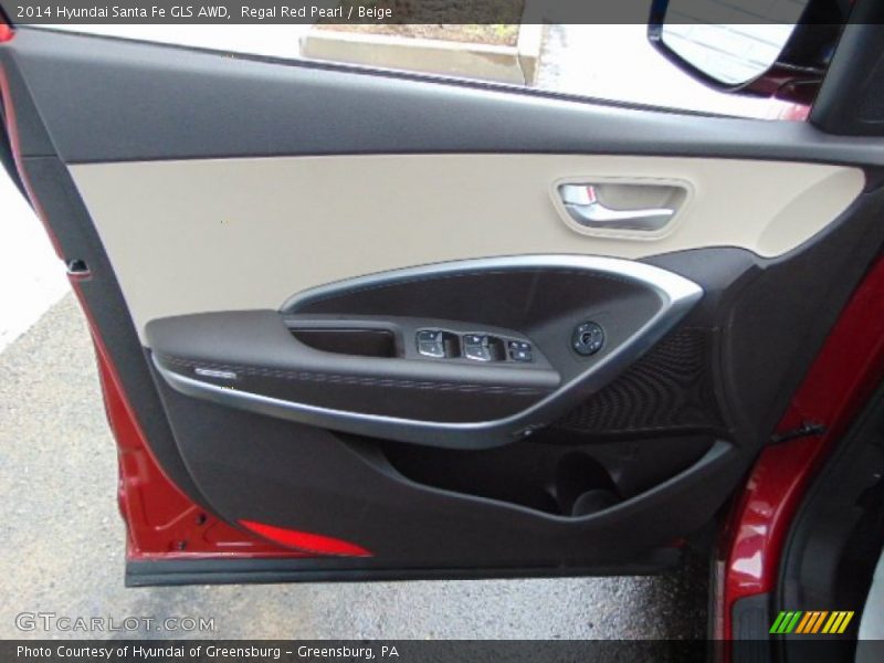 Regal Red Pearl / Beige 2014 Hyundai Santa Fe GLS AWD