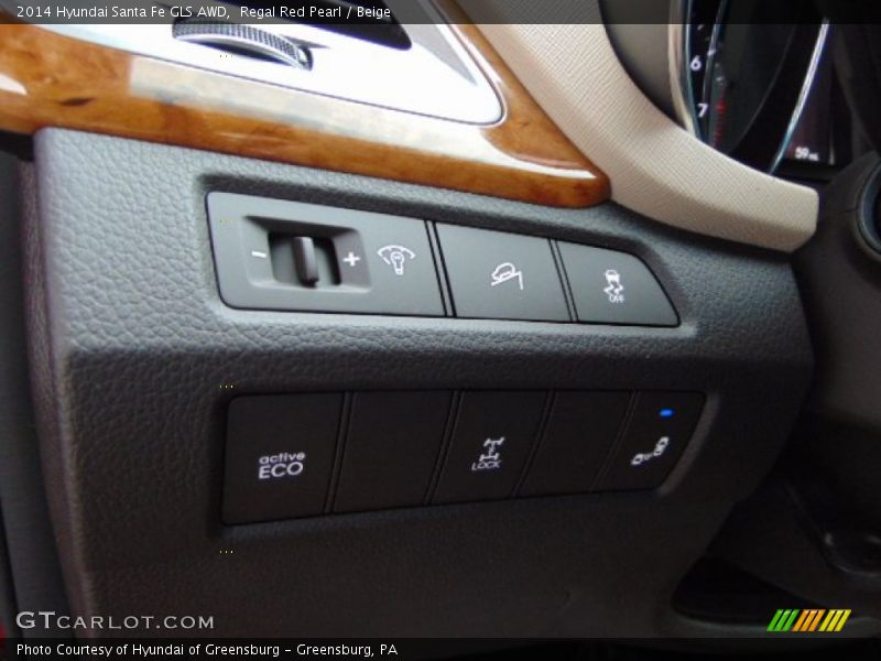 Regal Red Pearl / Beige 2014 Hyundai Santa Fe GLS AWD