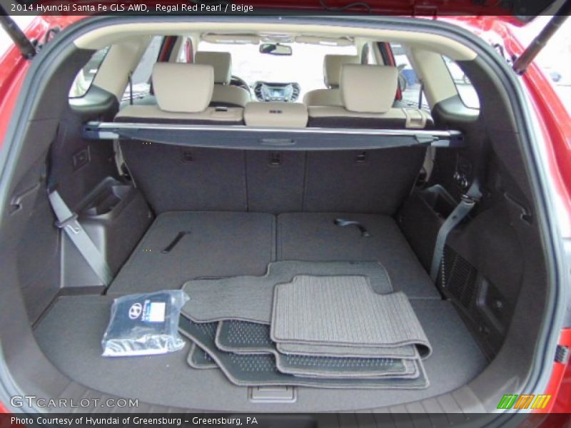 Regal Red Pearl / Beige 2014 Hyundai Santa Fe GLS AWD