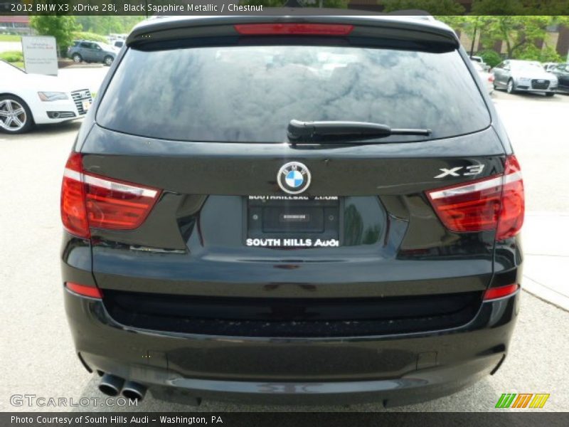 Black Sapphire Metallic / Chestnut 2012 BMW X3 xDrive 28i