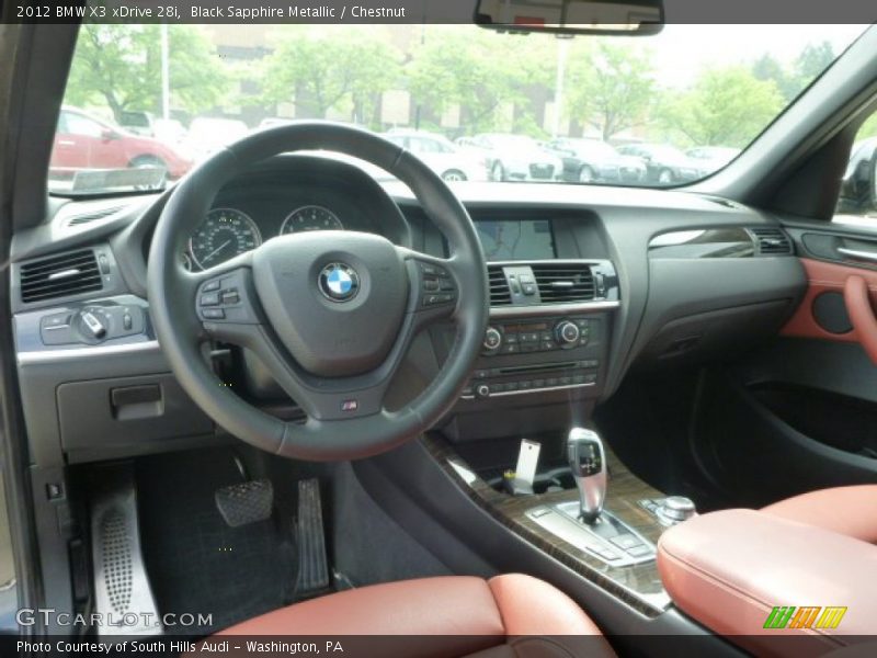 Black Sapphire Metallic / Chestnut 2012 BMW X3 xDrive 28i