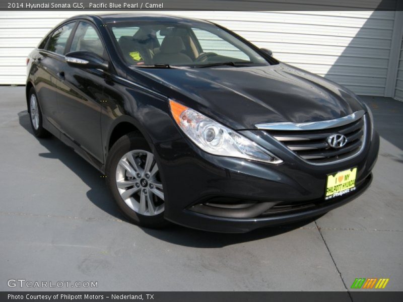 Pacific Blue Pearl / Camel 2014 Hyundai Sonata GLS
