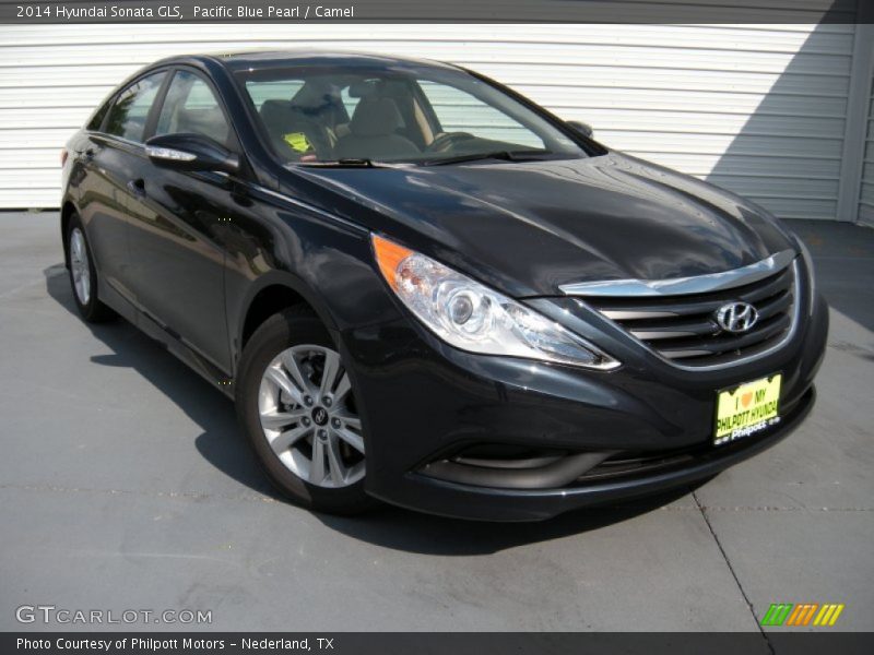 Pacific Blue Pearl / Camel 2014 Hyundai Sonata GLS
