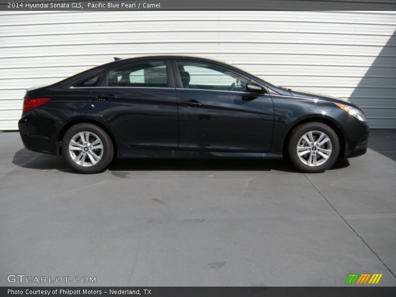 Pacific Blue Pearl / Camel 2014 Hyundai Sonata GLS