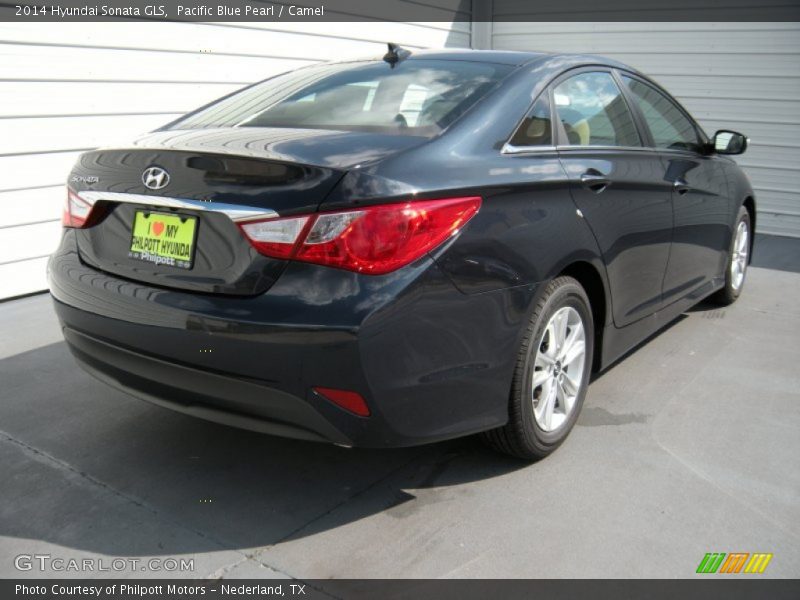 Pacific Blue Pearl / Camel 2014 Hyundai Sonata GLS