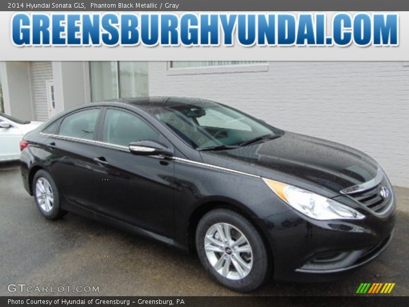 Phantom Black Metallic / Gray 2014 Hyundai Sonata GLS