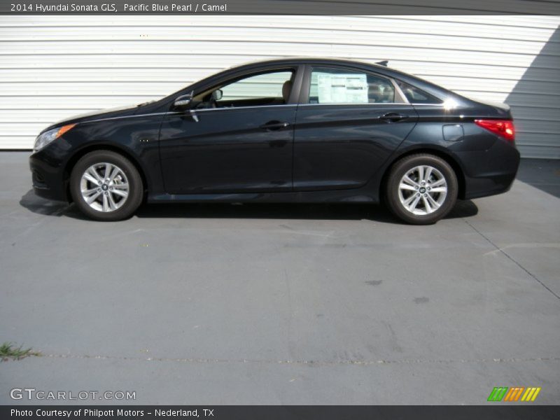 Pacific Blue Pearl / Camel 2014 Hyundai Sonata GLS