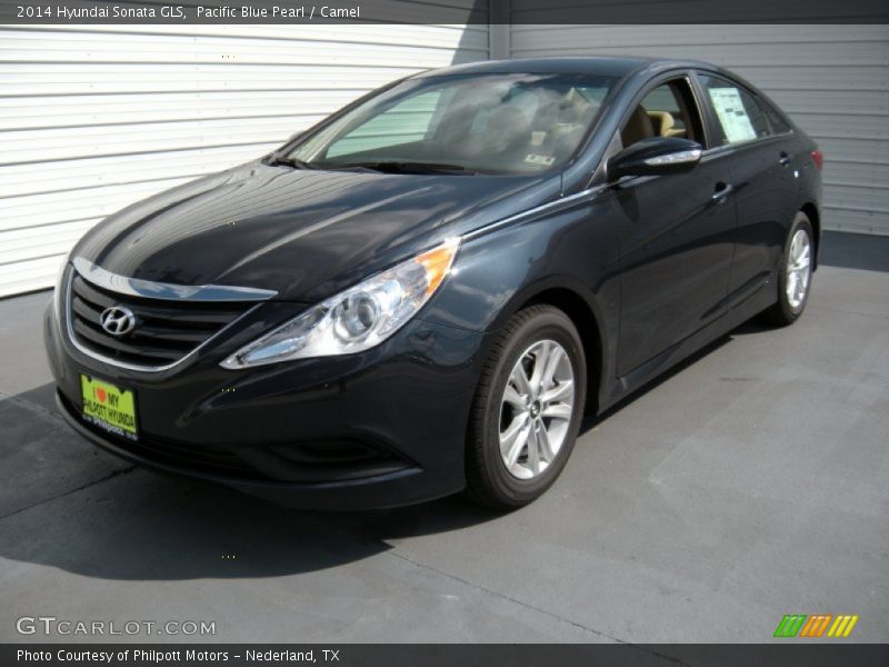 Pacific Blue Pearl / Camel 2014 Hyundai Sonata GLS