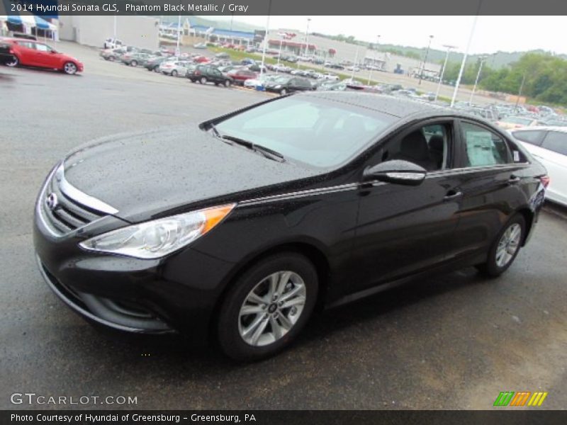 Phantom Black Metallic / Gray 2014 Hyundai Sonata GLS