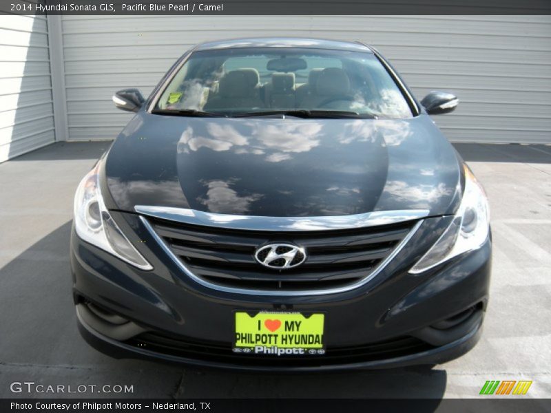 Pacific Blue Pearl / Camel 2014 Hyundai Sonata GLS