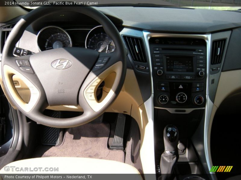Pacific Blue Pearl / Camel 2014 Hyundai Sonata GLS