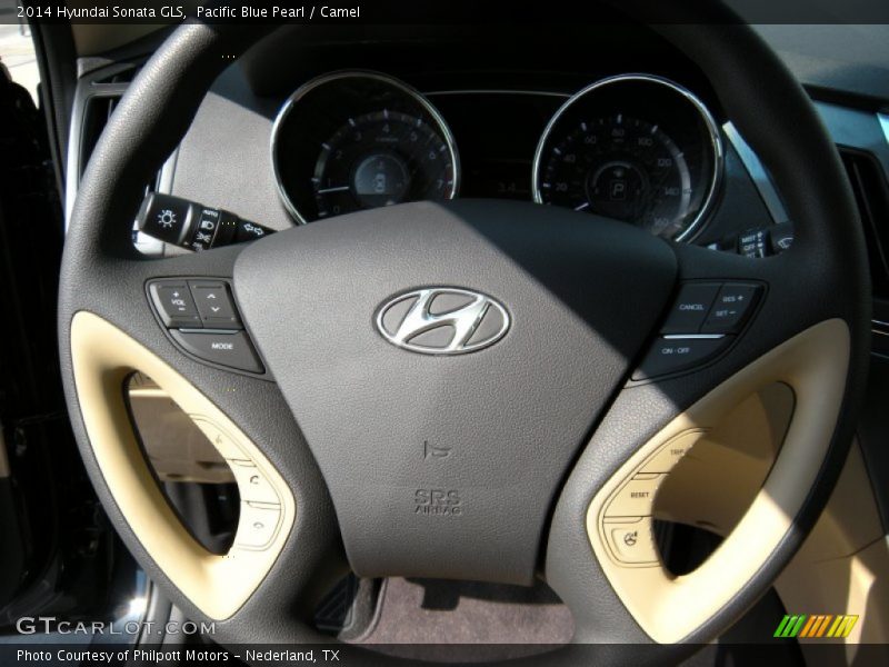 Pacific Blue Pearl / Camel 2014 Hyundai Sonata GLS