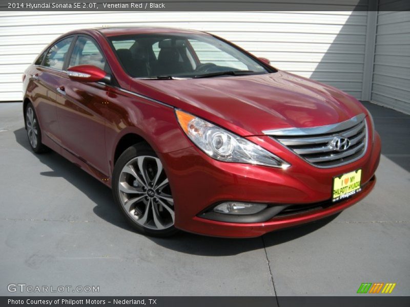 Venetian Red / Black 2014 Hyundai Sonata SE 2.0T