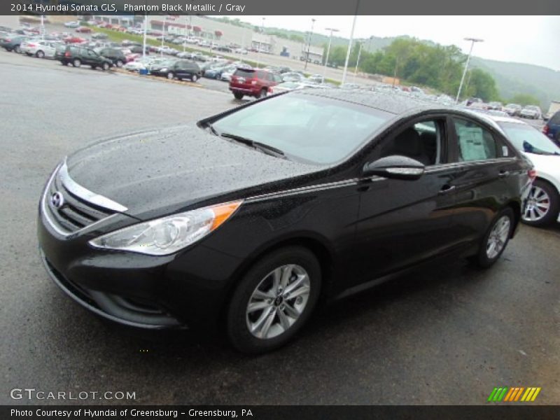 Phantom Black Metallic / Gray 2014 Hyundai Sonata GLS