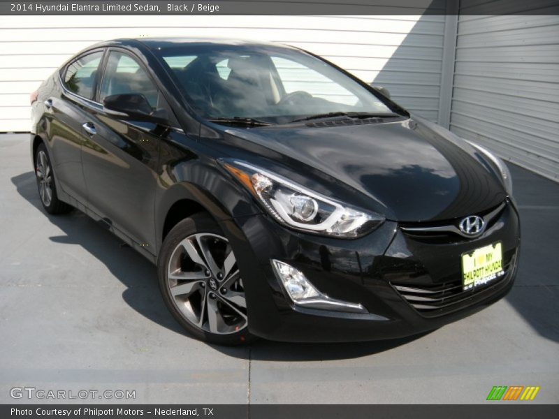 Black / Beige 2014 Hyundai Elantra Limited Sedan