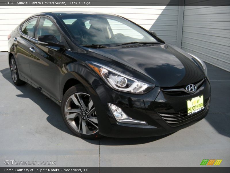 Black / Beige 2014 Hyundai Elantra Limited Sedan