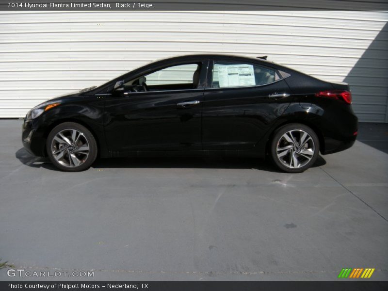 Black / Beige 2014 Hyundai Elantra Limited Sedan