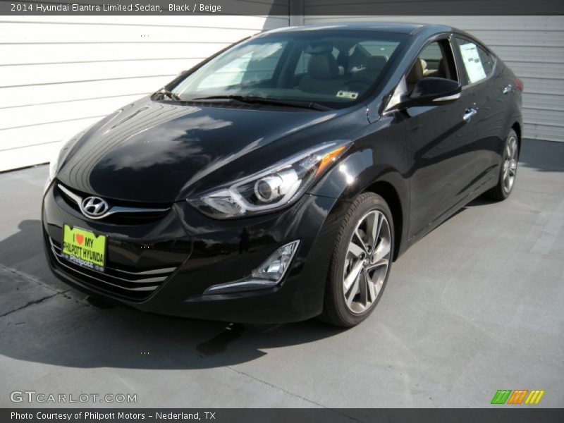 Black / Beige 2014 Hyundai Elantra Limited Sedan