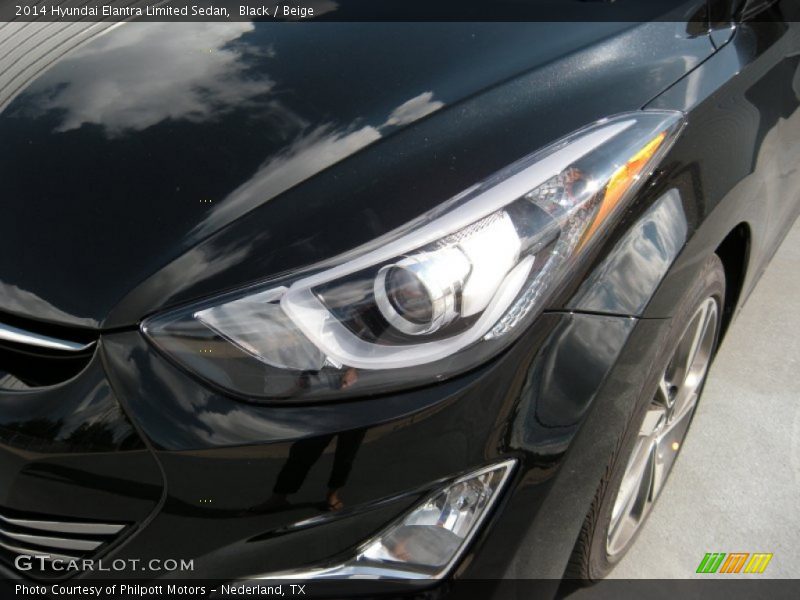 Black / Beige 2014 Hyundai Elantra Limited Sedan