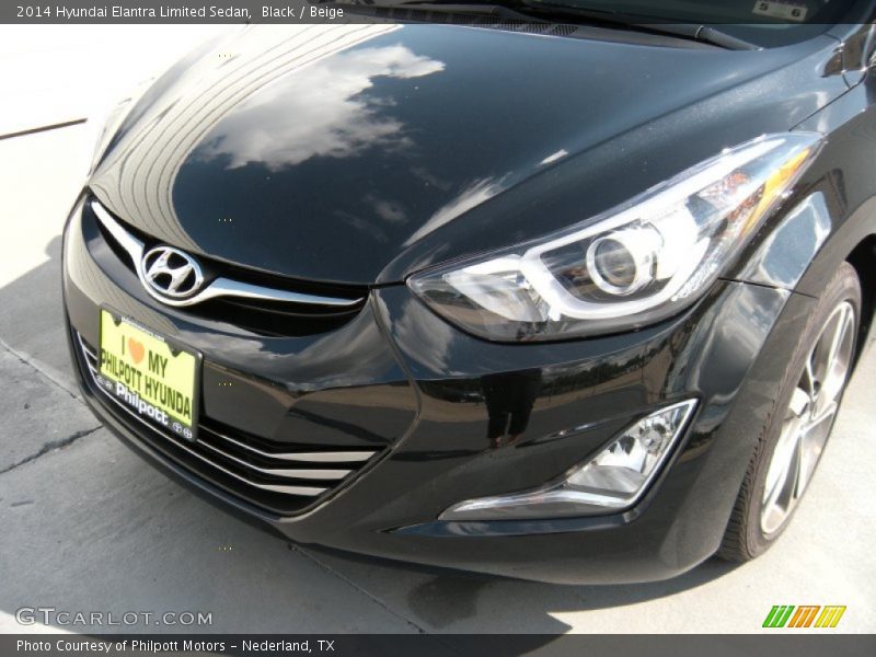 Black / Beige 2014 Hyundai Elantra Limited Sedan