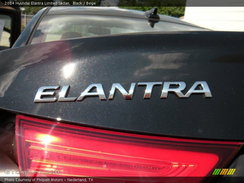 Black / Beige 2014 Hyundai Elantra Limited Sedan