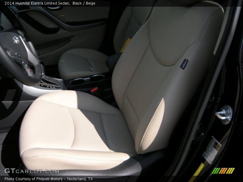 Black / Beige 2014 Hyundai Elantra Limited Sedan