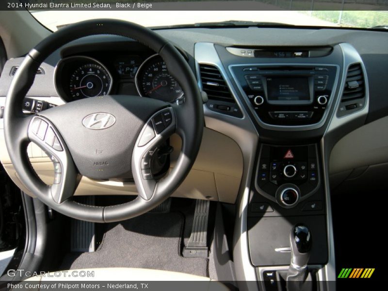 Black / Beige 2014 Hyundai Elantra Limited Sedan