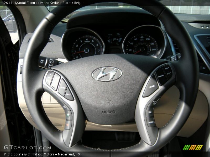 Black / Beige 2014 Hyundai Elantra Limited Sedan