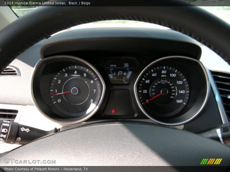 Black / Beige 2014 Hyundai Elantra Limited Sedan