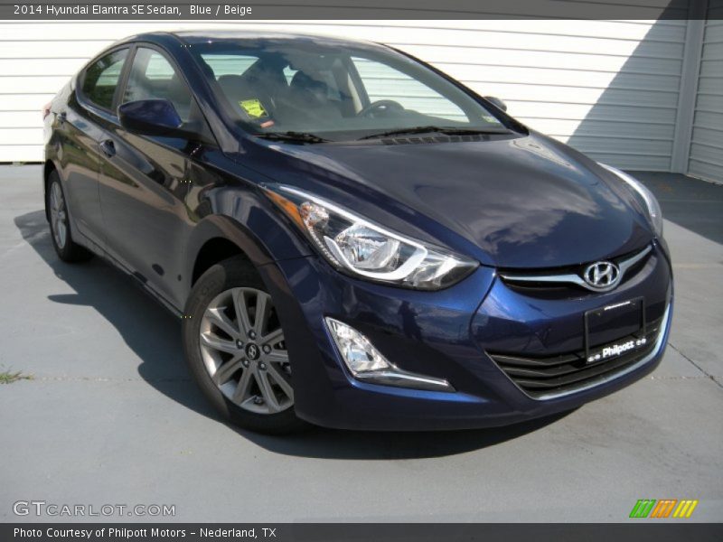 Blue / Beige 2014 Hyundai Elantra SE Sedan